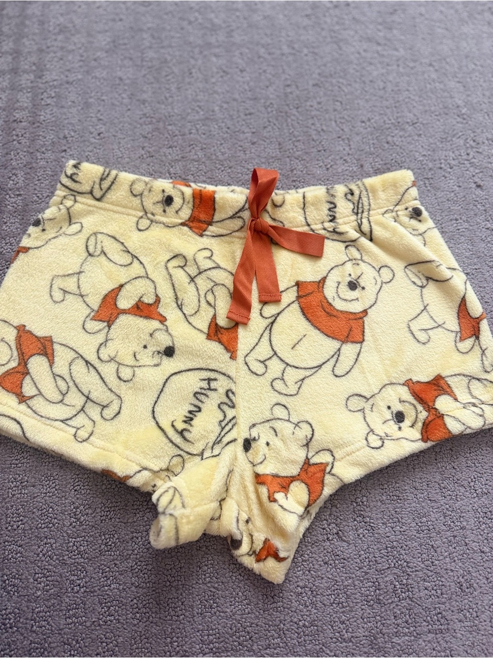 Disney Cream Winnie-the-Pooh High Waist Shorts with Orange Bow